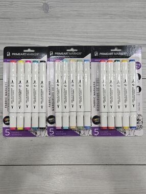 3 PrimeArt Marker 5-Pack Fabric Markers - Multicolor